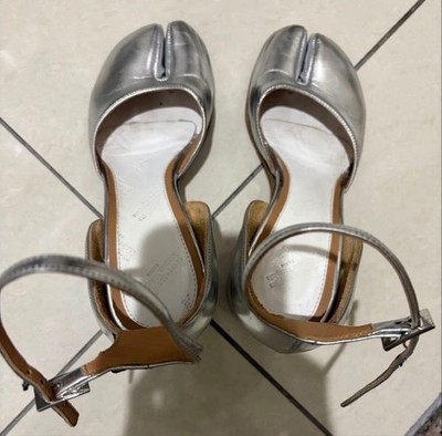 Maison Margiela Tabi Pumps Silver Ankle Strap woman Size EU 36 US 6 good Used