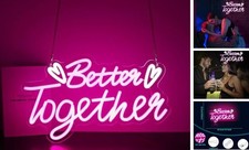 Neon Sign, Neon Signs for Wall Decor Pink Light Led Sign for Better Together