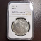 1887 Morgan Dollar $1 NGC MS 63 Silver Uncirculated Coin Philadelphia