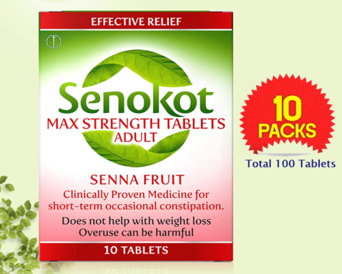Senokot Max Strength Tablets Adults - 10 Tablets Expiry - 04/2026 Pack 10