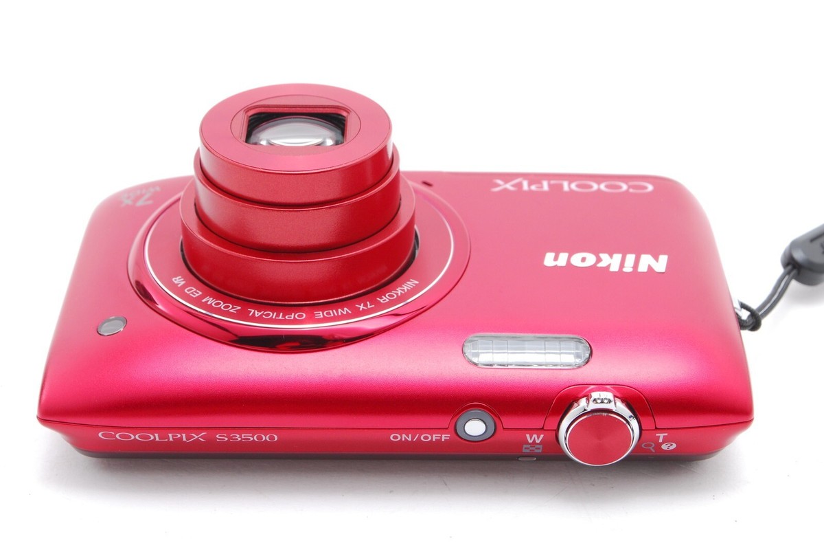 TOP MINT w/BOX】 NIKON COOLPIX S3500 Red 20.0MP Compact TOP MINT w/BOX】 NIKON COOLPIX S3500 Red 20.0MP Compact