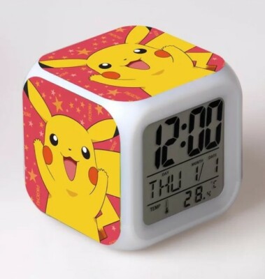 Pokemon Led Wecker 7 Farben austauschbar Thermometer Funktion 
