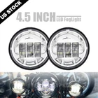 Pair 4.5'' 4-1/2 Inch Chrome LED Spot Fog Passing Light For Motorcycle