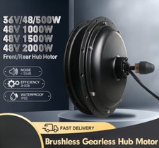 Electric Bicycle Motor 500-2000W 36V48V Brushless Gearless Front Rear Hub Motor