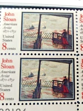 Scott #1433 John Sloan American Artist 1971 - Plate Block of 4 US Postage Stamps