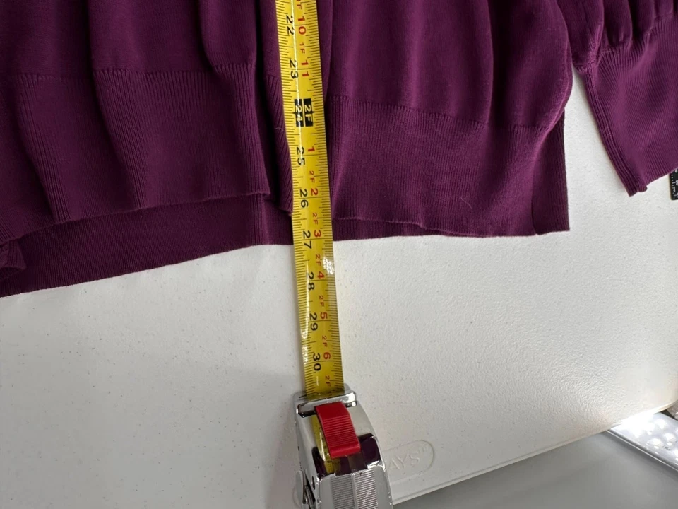 Terra & Sky Purple Womens Sweater Rhinestone Detail On Collar 1X Grandma Beaded - Image 2 of 4