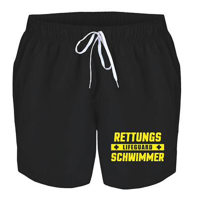 Badehose Herren Lifeguard Rettungsschwimmer Druck Badeshorts Männer Schwimmhose