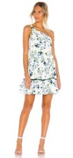 Free People DressnAll Mine One-Shoulder Floral Print Mini Ivory Resort Beach 