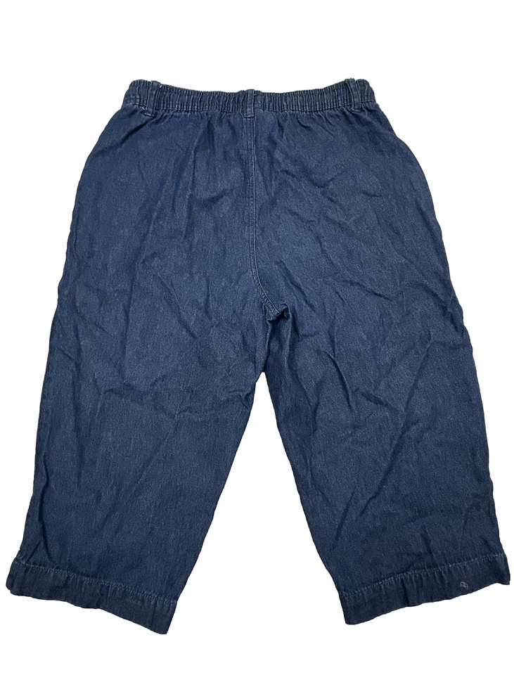 Karen Scott Women Size PM (Measure 27x16) Dark Elastic Waist Bermuda Shorts - Image 2 of 4