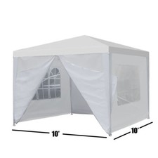 Tenda per feste 10'x10' gazebo matrimonio tettoia auto con 4 pareti laterali resistente 