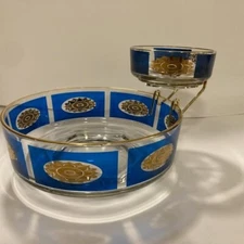 MCM Chip And Dip Bowl Set Jeanette Glass Retro