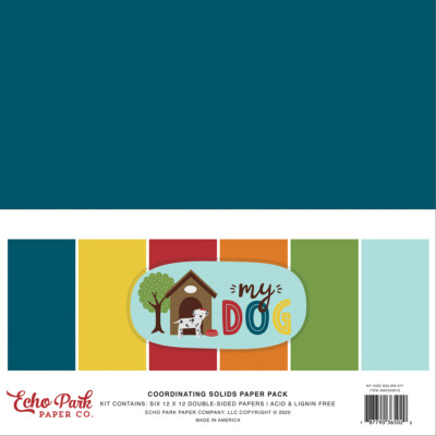 Echo Park Paper MY DOG 12x12 Solids Scrapbook Cardstock Pack