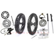 Conjunto completo de rotor de freno de triple árbol horquilla delantera de neumático de llanta de rueda de 12"" + 14""