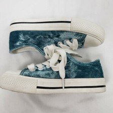 Unionbay LUCINDA-G Teal Velvet Cap Toe Low Top Casual Sneakers Girls Sz 11
