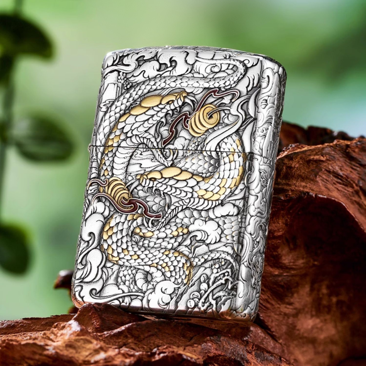Zippo Rich Snake Armor Lighter 360° Engraved Chrome Gift for Him