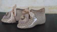 Leather shoes "Besh Varnish" for antique doll French style. 80  3.14inch 