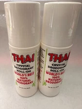 2-THAI CRYSTAL DEODORANT ROLL-ON 3 OZ EACH NEW