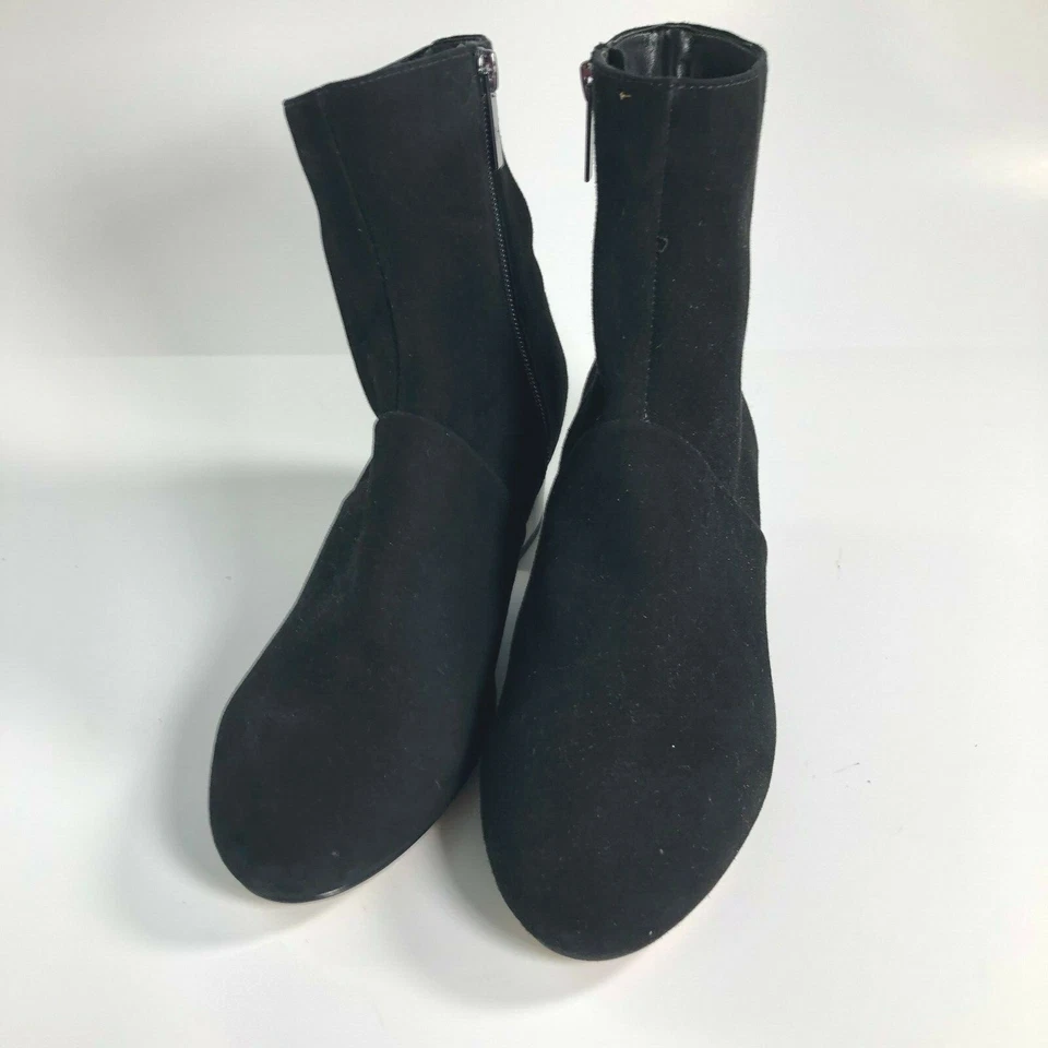 Botas de gamuza negras para mujer HALSTON botines con cremallera, talla 6M Foto 2 de 4