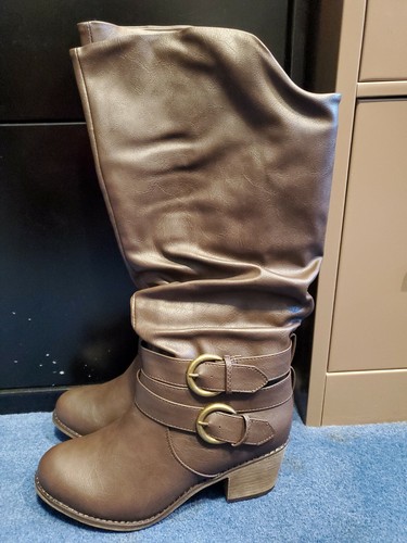 TALL boots WC SIZE 7 1/2 DARK BROWN 