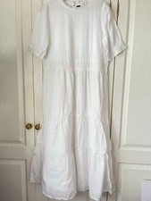 ASOS White Cotton Dress Size 12 Fully Lined