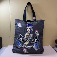 Tokidoki Lesportsac Tote Bag A4 Black Sparkle Tails Rainbow Unicorn