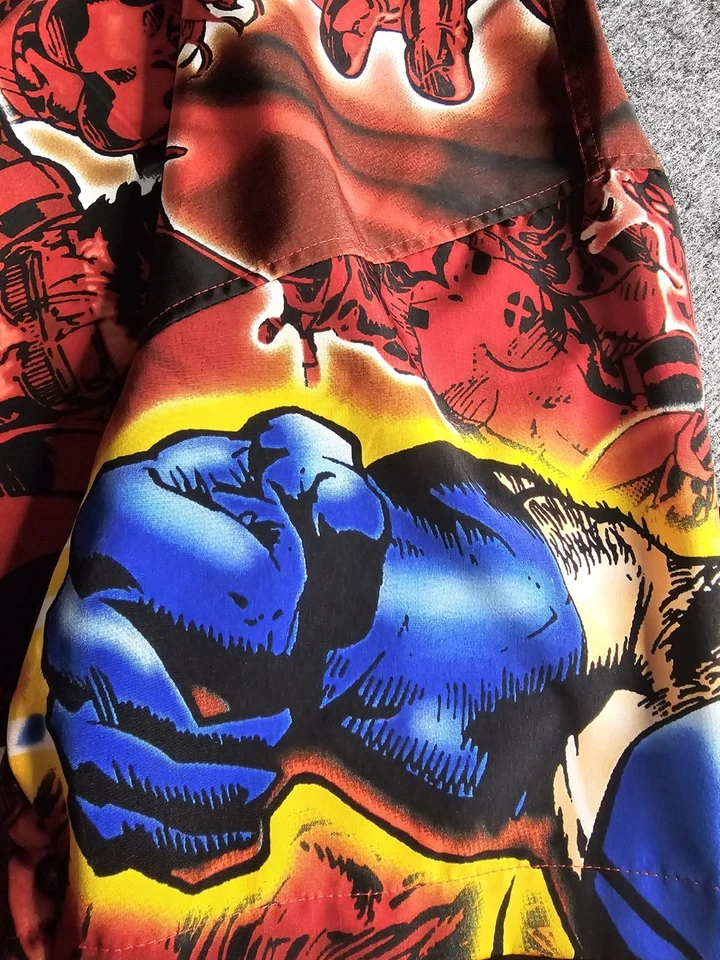 Vintage 2001 Marvel Wolverine x Men All Over Print Button Down Shirt Mens XL - Image 3 of 4