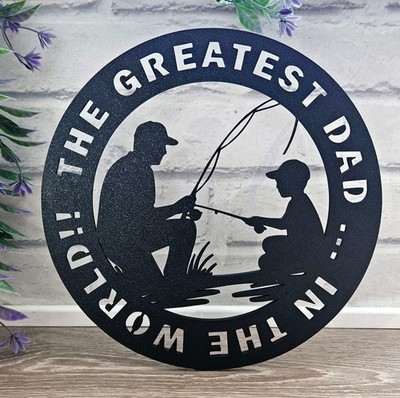 Worlds Greatest Dad Fishing Wandbild - Vatertagsgeschenk - Weihnachtsgeschenk