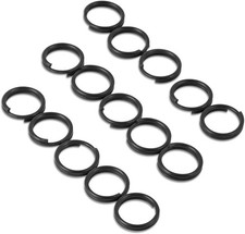 50 St&uuml;ck Kleine Schl&uuml;sselringe Schwarz, Edelstahl Schl&uuml;sselanh&auml;nger Ringe Key
