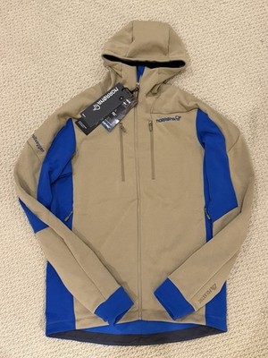 Norrona Men's Trollveggen Powerstretch Pro Full Zip Hoodie Size M Khaki/Blue