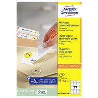 2700Er Multipack Avery-Zweckform L4737REV-100 Universal-Etiketten 63.5 X 29.6 Mm