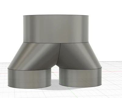 ZEPHYR'S MARKET 6" to 3" 2-Way Splitter Duct Connection for Woodwork Dust, Grow Tent