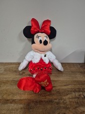 2018 Disney Store Minnie Christmas Edition Plush 17" Red Bow White Sweater