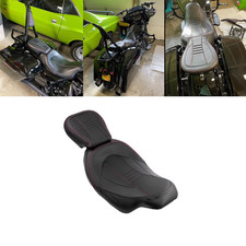 Red Stitching Two up Low-Profile Driver Passenger Pillion Seat for Harley Tourin