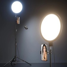 10.5" Ring Light with 69" Tripod Stand and Phone Holder Kit, Full-Screen Zoom
