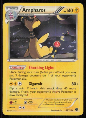 #ad #ad Ampharos Holo Rare XY Steam Siege 40 114 LP $1.50