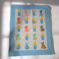 Vintage Handmade 1920s Sunbonnet Sue and Overall Sam Quilt Western Print Back