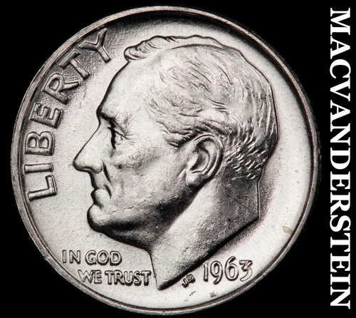 1963 Roosevelt Dime- Silver Choice Gem Brilliant Uncirculated Luster #i7428