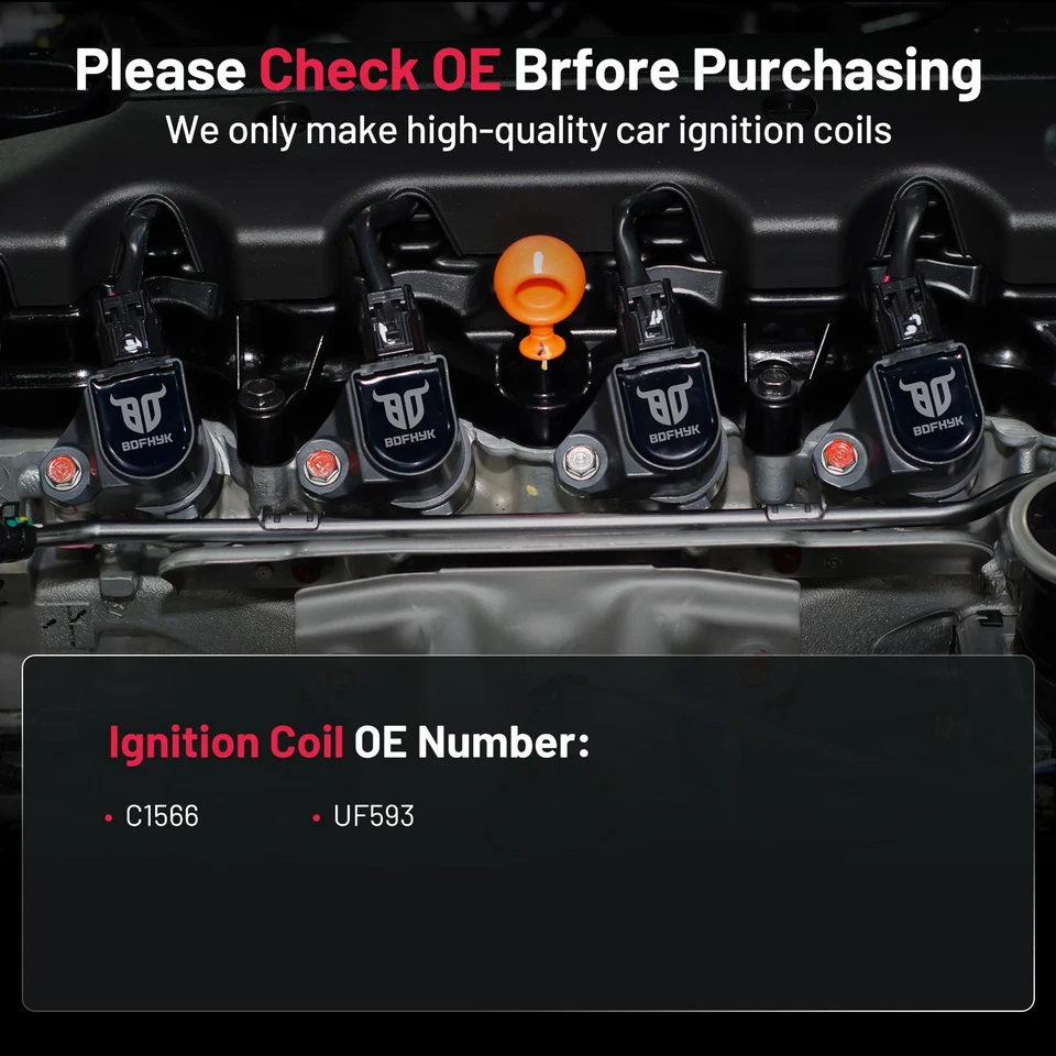 For Hyundai Elantra 2007-2012 Standard UF-593 Intermotor Ignition Coil Foto 4 de 4