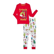 Dr. Seuss Grinch Unisex Kids Matching Pajamas Top  Pants Set Multicolor Size 8