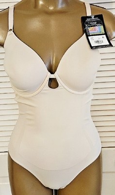 NWT Maidenform Women's Extra Firm Control All-In-One Bodysuit SES853 L - Beige