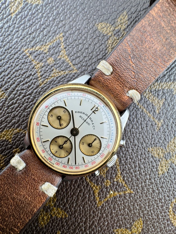 EBERHARD Contograf Calibre Lemania 1873 Manual Swiss Made Acier Gold Case - Immagine 4 di 4