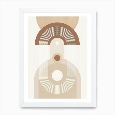 Beige Mid Century Poster Nr.1 Kunst P gerahmt Wandbild Poster Leinwanddruck Bild