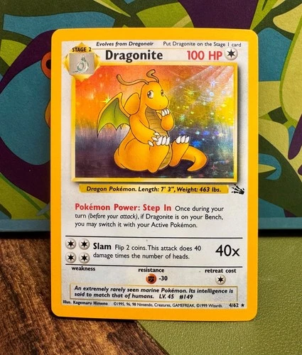 Dragonite 4/62 Fossil Holo Pokemon
