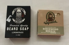2 Lot Dr Squatch Men Soap Birchwood Breeze Mad Viking Beard Lemongrass 4-5oz Bar