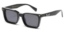 LOCS Sunglasses Retro Style Black Plastic Frames Dark Lenses Gangster Style Men.
