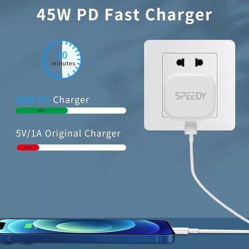 45W Super Fast Charger Adapter & 1M USB-C Cable For Apple iPad Pro 11" 13" 2024 - Picture 3 of 9