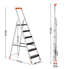 Leiter 6 Stufen Mehrzweckleiter Haushaltsleiter Klappleiter Stehleiter GLT06BK