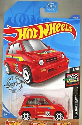 2020 Hot Wheels #11 HW Race Day 5/10 '85 HONDA CITY TURBO II Red w/White AD Sp