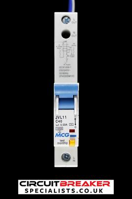 MCG 40 AMP TYP C 10kA 30mA RCBO RCD MCB JVL11 2P4030SM10C