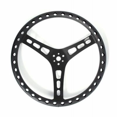 JOES Racing Products 13514-B 14'' Dished Steering Wheel; 3-Bolt Mount - Aluminum